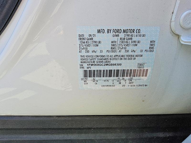 Продажа на аукционе авто 2021 Ford Explorer, vin: 1FM5K8GC2MGB98300, номер лота: 62699786
