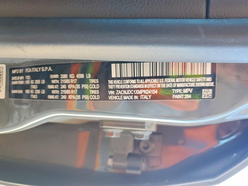 Продажа на аукционе авто 2021 Jeep Renegade, vin: ZACNJDC1XMPN24154, номер лота: 62345236