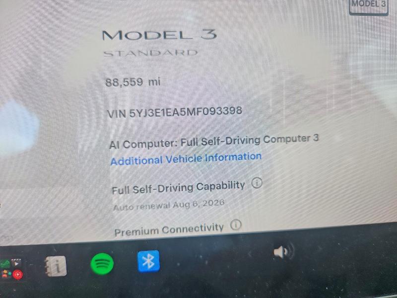 Aukcja sprzedaży 2021 Tesla Model 3, vin: 5YJ3E1EA5MF093398, numer aukcji: 60927076