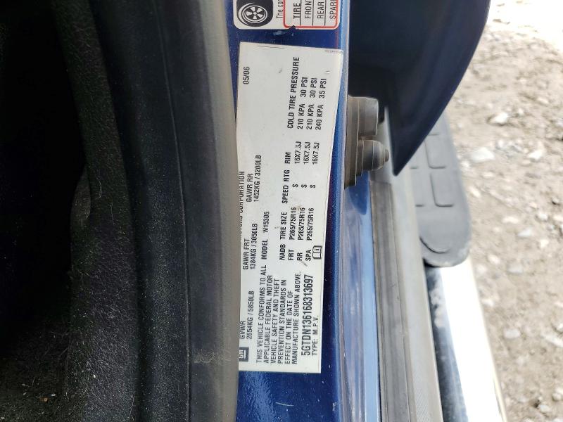 61233646 :رقم المزاد ، 5GTDN136168313697 vin ، 2006 Hummer H3 مزاد بيع