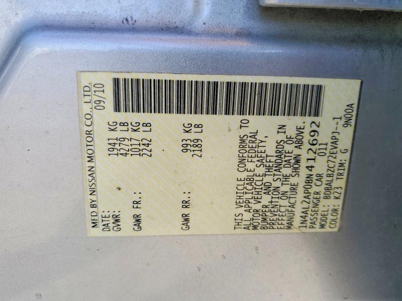 Продажа на аукционе авто 2011 Nissan Altima, vin: 1N4AL2AP0BN412692, номер лота: 59617496