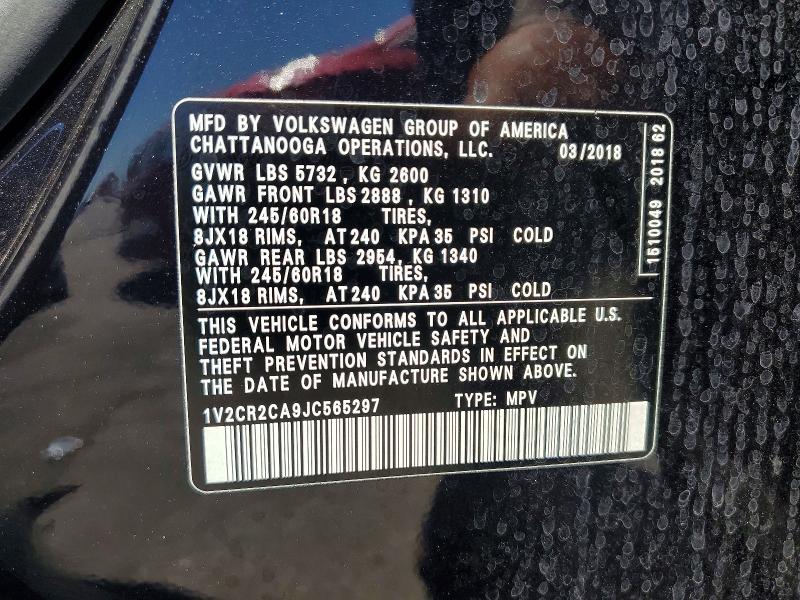 Продаж на аукціоні авто 2018 Volkswagen Atlas, vin: 1V2CR2CA9JC565297, номер лоту: 59899026