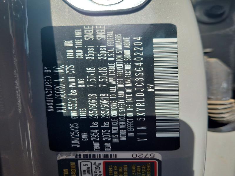 62840446 :رقم المزاد ، 5XYRLDJC3SG402204 vin ، 2025 Kia Sorento مزاد بيع