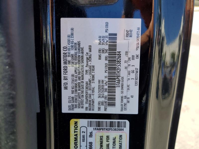 59558036 :رقم المزاد ، 1FA6P8TH2F5382684 vin ، 2015 Ford Mustang مزاد بيع
