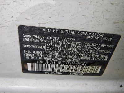 Продаж на аукціоні авто 2019 Subaru Crosstrek, vin: JF2GTACC7KH375942, номер лоту: 62510906