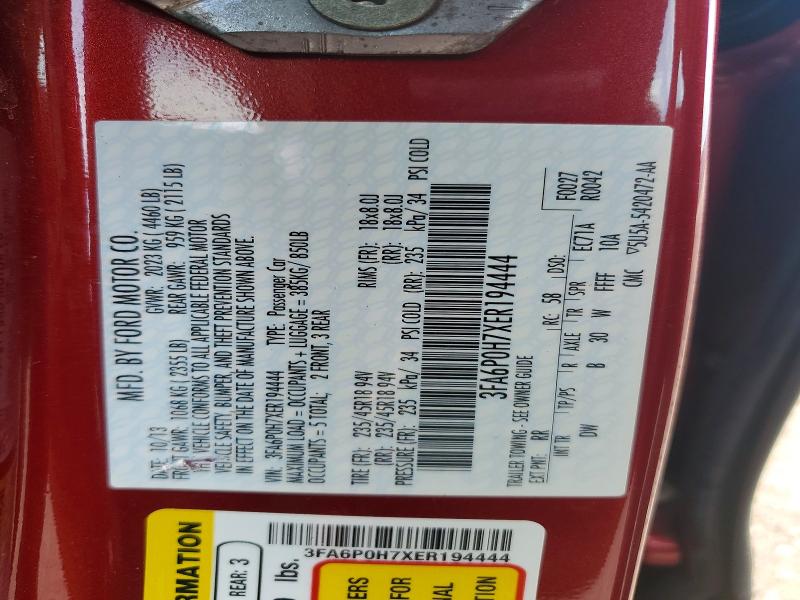 Aukcja sprzedaży 2014 Ford Fusion, vin: 3FA6P0H7XER194444, numer aukcji: 60323506