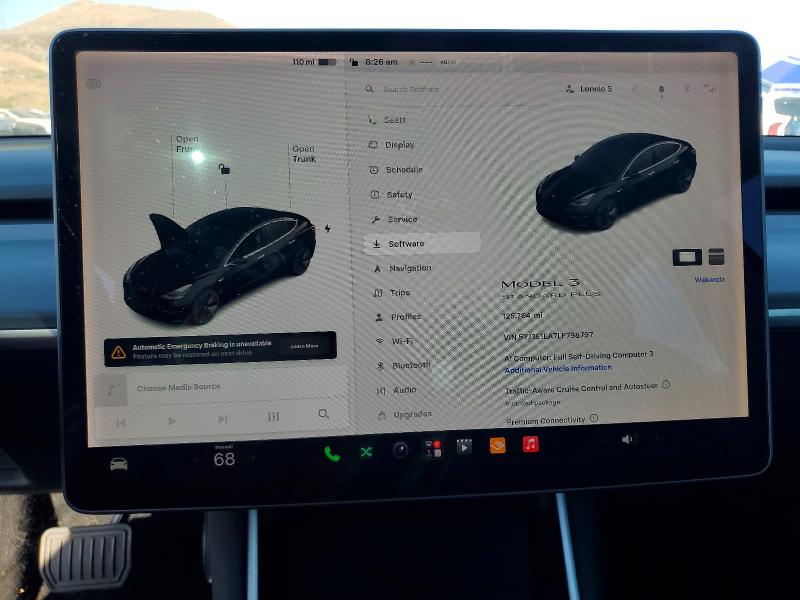 62805466 :رقم المزاد ، 5YJ3E1EA7LF798797 vin ، 2020 Tesla Model 3 مزاد بيع