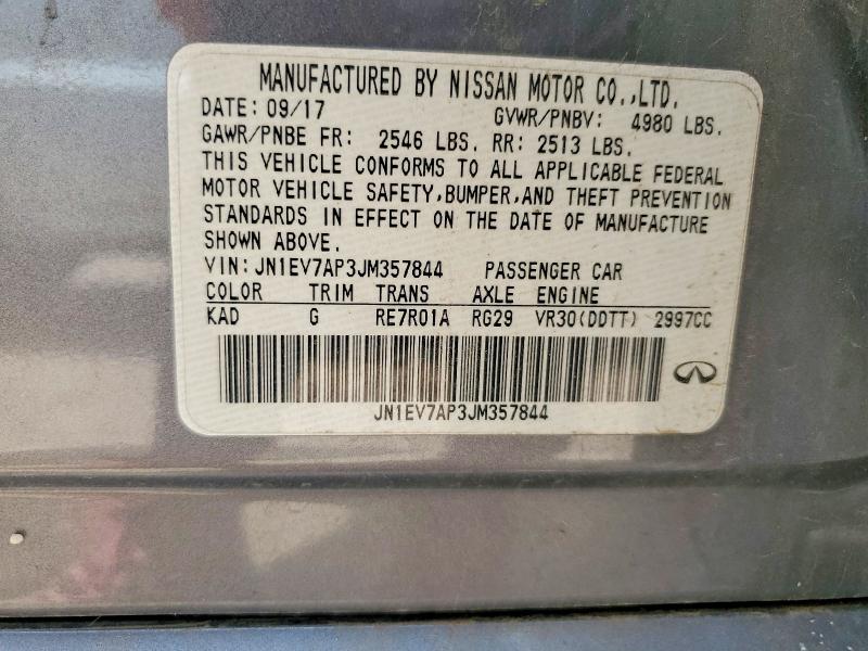 Aukcja sprzedaży 2018 Infiniti Q50, vin: JN1EV7AP3JM357844, numer aukcji: 61758506