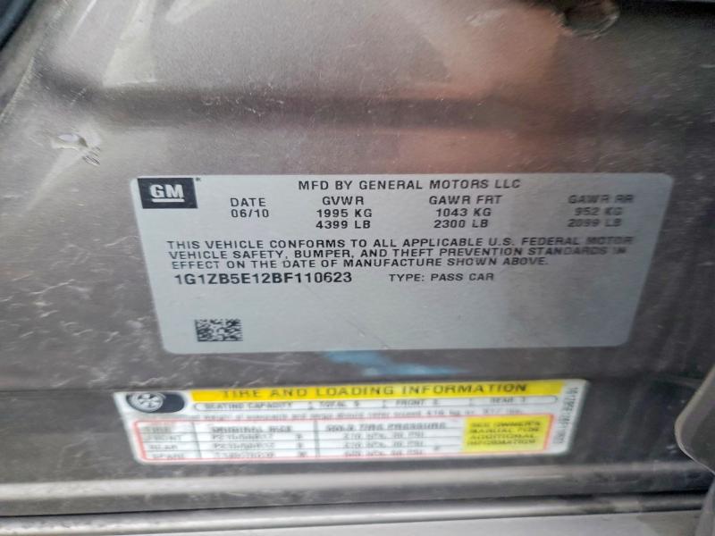 Продажа на аукционе авто 2011 Chevrolet Malibu, vin: 1G1ZB5E12BF110623, номер лота: 58929396