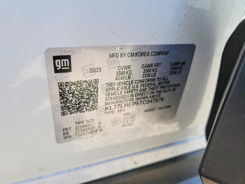 Auction sale of the 2026 Chevrolet Trax, vin: KL77LHEP5TC047678, lot number: 62060956