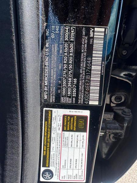 62117646 :رقم المزاد ، 4JGDF6EE7JB176648 vin ، 2018 Mercedes-benz Gls مزاد بيع