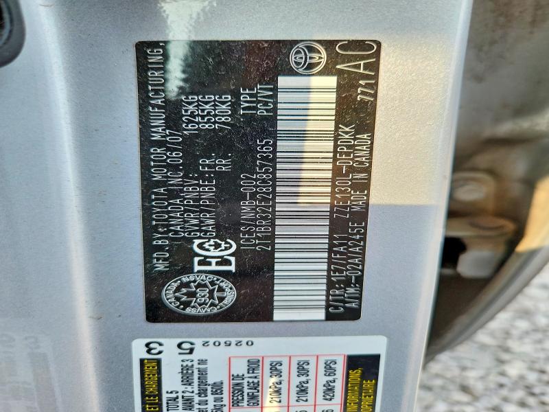 Продаж на аукціоні авто 2008 Toyota Corolla, vin: 2T1BR32E28C857365, номер лоту: 60308316