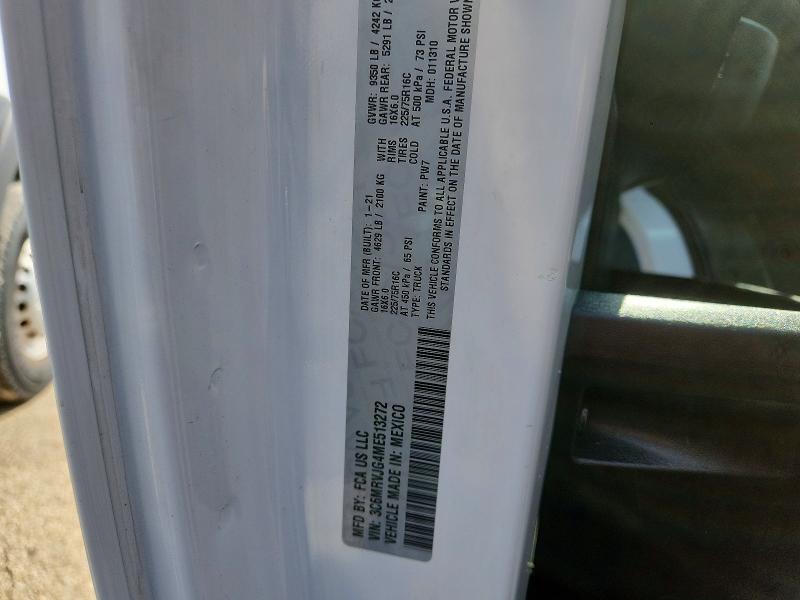 Продаж на аукціоні авто 2021 Ram Promaster 3500, vin: 3C6MRVJG4ME513272, номер лоту: 60678756