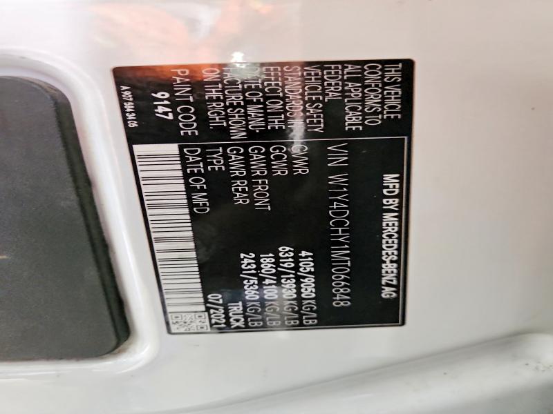 59300726 :رقم المزاد ، W1Y4DCHY1MT066848 vin ، 2021 Mercedes-benz Sprinter مزاد بيع
