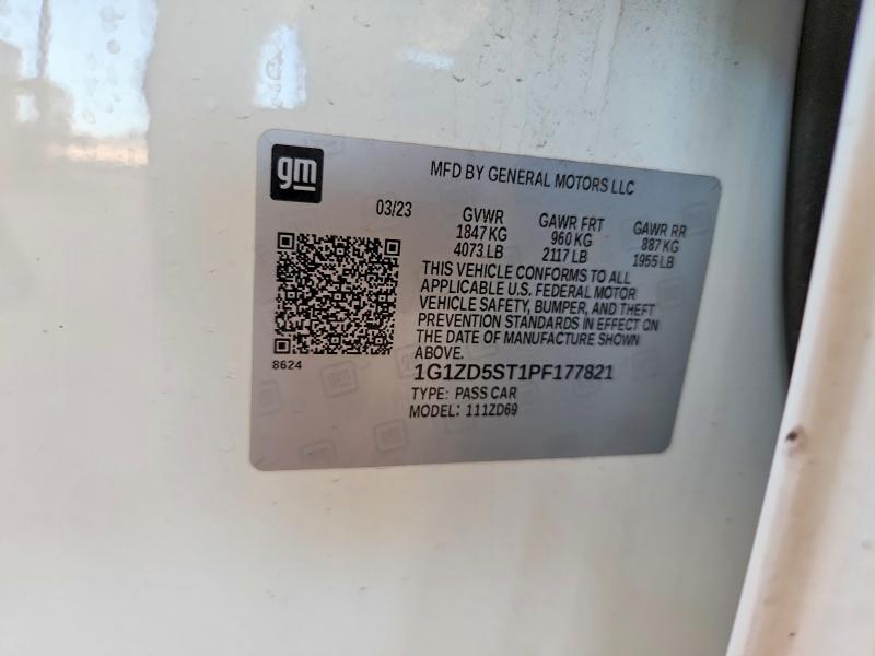 2023 Chevrolet Malibu მანქანა იყიდება აუქციონზე, vin: 1G1ZD5ST1PF177821, აუქციონის ნომერი: 60135446