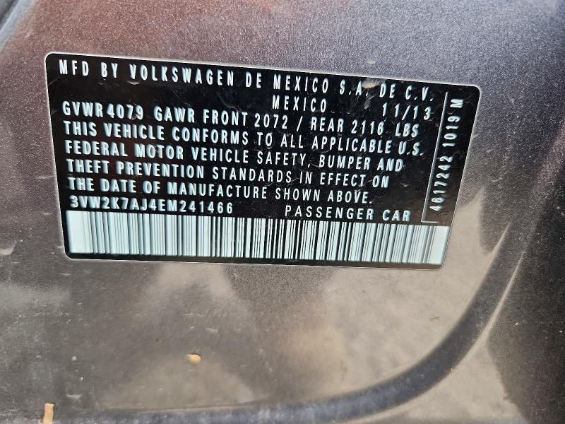 Aukcja sprzedaży 2014 Volkswagen Jetta, vin: 3VW2K7AJ4EM241466, numer aukcji: 59962106