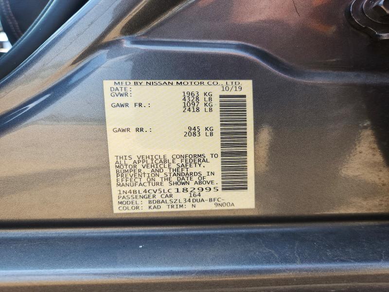 Aukcja sprzedaży 2020 Nissan Altima, vin: 1N4BL4CV5LC182995, numer aukcji: 61411566