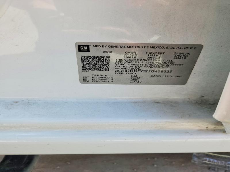 2018 Chevrolet Silverado მანქანა იყიდება აუქციონზე, vin: 3GCUKREC2JG408323, აუქციონის ნომერი: 61153296