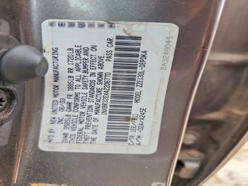 Продажа на аукционе авто 2004 Toyota Corolla, vin: 1NXBR32EX4Z206770, номер лота: 60688656