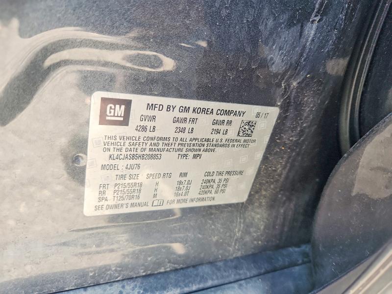 Aukcja sprzedaży 2017 Buick Encore, vin: KL4CJASB5HB208853, numer aukcji: 62039116