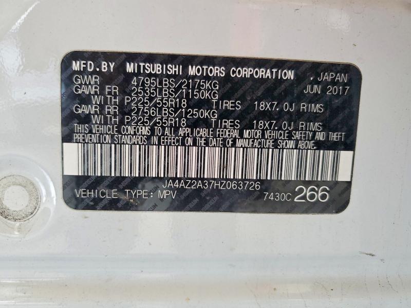 Продажа на аукционе авто 2017 Mitsubishi Outlander, vin: JA4AZ2A37HZ063726, номер лота: 60453926