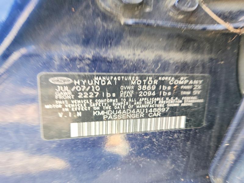 Продаж на аукціоні авто 2010 Hyundai Elantra, vin: KMHDU4AD4AU148897, номер лоту: 62307726