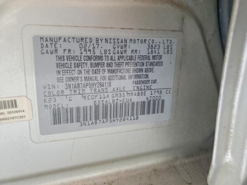 Aukcja sprzedaży 2017 Nissan Sentra, vin: 3N1AB7AP5HY284118, numer aukcji: 62069956