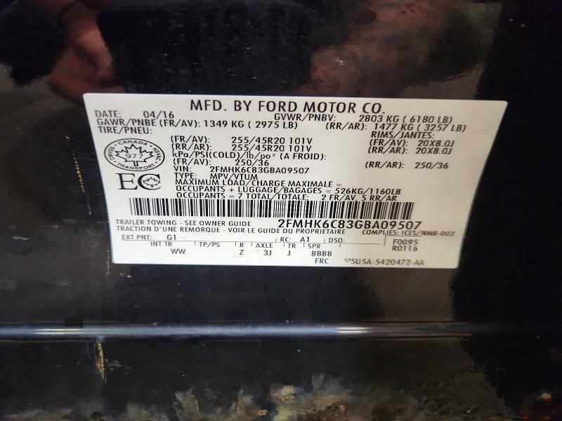 Aukcja sprzedaży 2016 Ford Flex, vin: 2FMHK6C83GBA09507, numer aukcji: 63161016