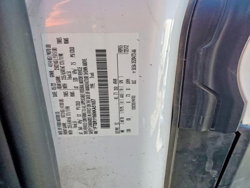 60634456 :رقم المزاد ، 1FTBR1Y86NKA51657 vin ، 2022 Ford Transit مزاد بيع