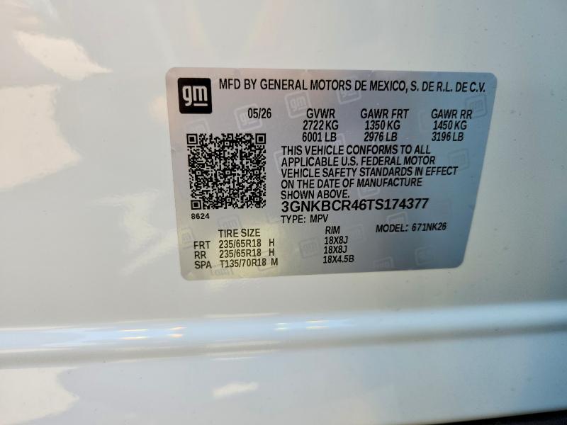 Продаж на аукціоні авто 2026 Chevrolet Blazer, vin: 3GNKBCR46TS174377, номер лоту: 62023796