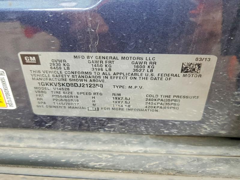 Продаж на аукціоні авто 2013 Gmc Acadia, vin: 1GKKVSKD8DJ212350, номер лоту: 59871116