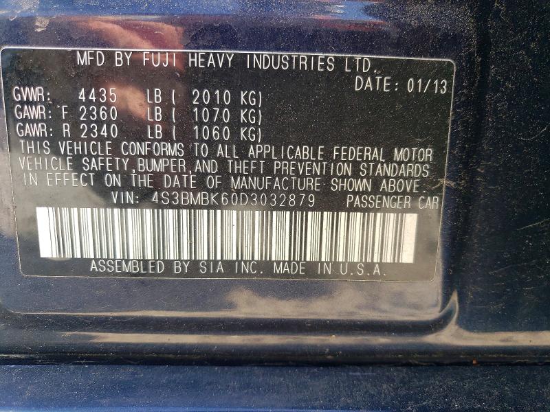 60772476 :رقم المزاد ، 4S3BMBK60D3032879 vin ، 2013 Subaru Legacy مزاد بيع