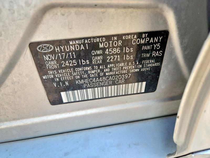 Продажа на аукционе авто 2012 Hyundai Sonata, vin: KMHEC4A48CA020397, номер лота: 60859656