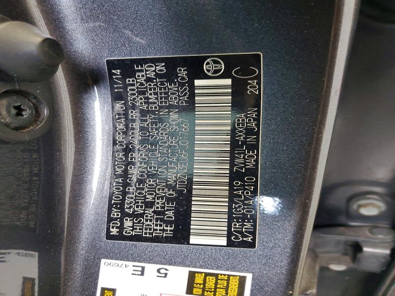 2015 Toyota Prius V მანქანა იყიდება აუქციონზე, vin: JTDZN3EU6FJ017667, აუქციონის ნომერი: 59889006
