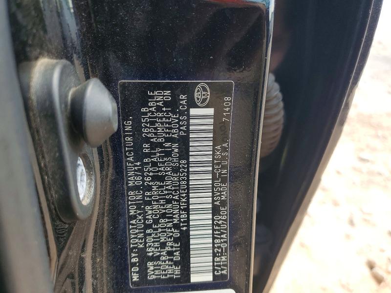 61935756 :رقم المزاد ، 4T1BF1FK4EU835228 vin ، 2014 Toyota Camry مزاد بيع