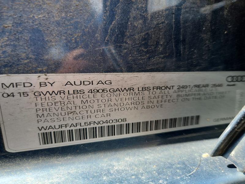 Продаж на аукціоні авто 2015 Audi A4, vin: WAUFFAFL5FN040308, номер лоту: 59944586