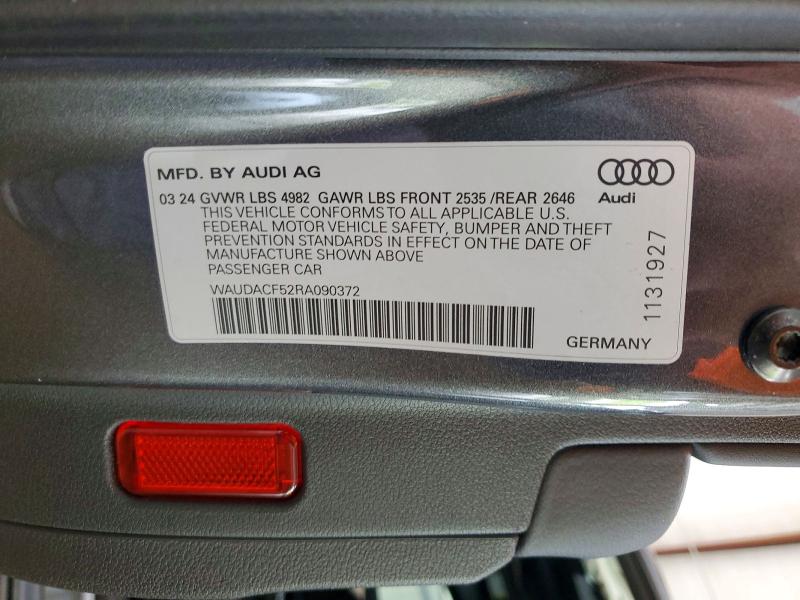 Aukcja sprzedaży 2024 Audi A5, vin: WAUDACF52RA090372, numer aukcji: 59347496