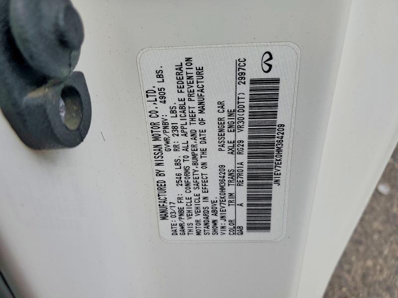 62754836 :رقم المزاد ، JN1EV7EK0HM364209 vin ، 2017 Infiniti Q60 مزاد بيع