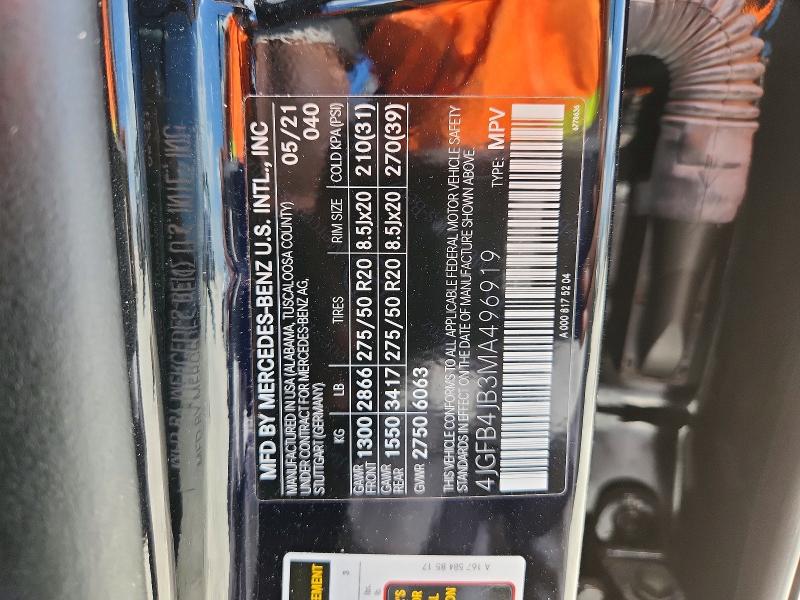 Продаж на аукціоні авто 2021 Mercedes-benz Gle, vin: 4JGFB4JB3MA496919, номер лоту: 59059936