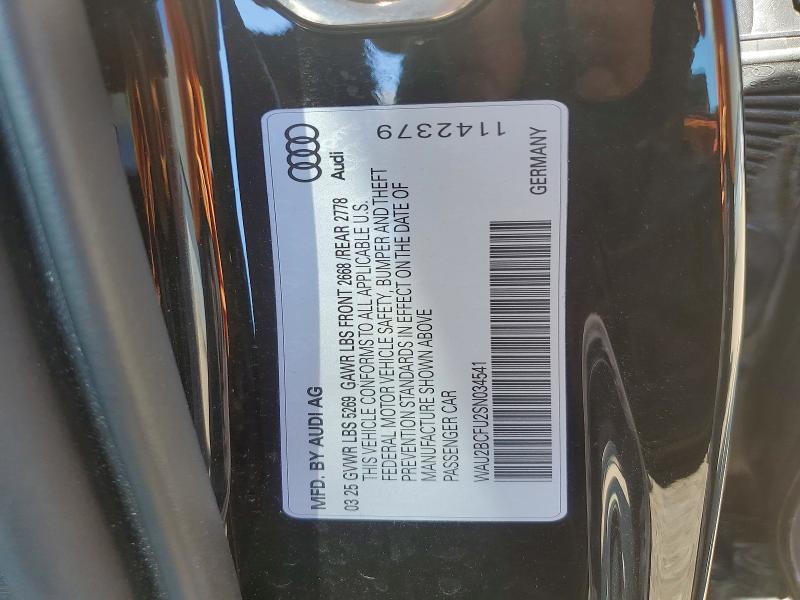 Auction sale of the 2025 Audi A5, vin: WAU2BCFU2SN034541, lot number: 60981476