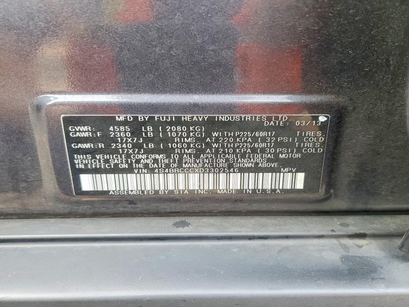 61812286 :رقم المزاد ، 4S4BRCCCXD3302546 vin ، 2013 Subaru Outback مزاد بيع