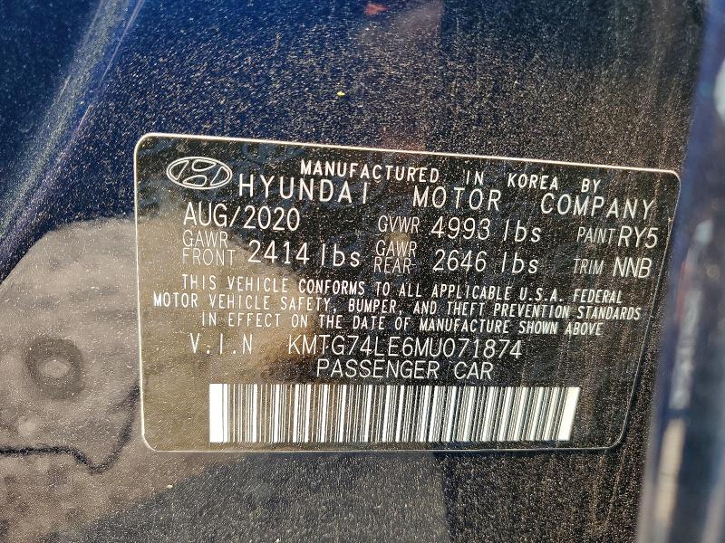 60771686 :رقم المزاد ، KMTG74LE6MU071874 vin ، 2021 Genesis G70 مزاد بيع