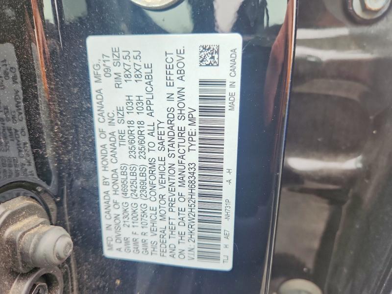 Aukcja sprzedaży 2017 Honda Cr-v, vin: 2HKRW2H52HH683433, numer aukcji: 61729466
