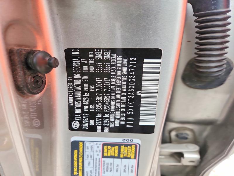 Продажа на аукционе авто 2013 Kia Sorento, vin: 5XYKT3A6XDG347713, номер лота: 62441436