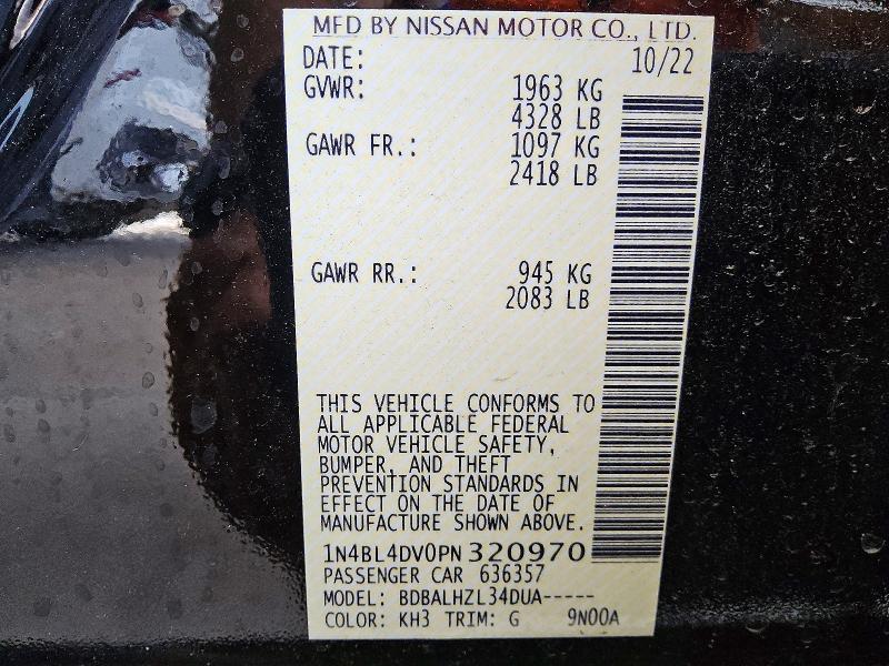 60831636 :رقم المزاد ، 1N4BL4DV0PN320970 vin ، 2023 Nissan Altima مزاد بيع