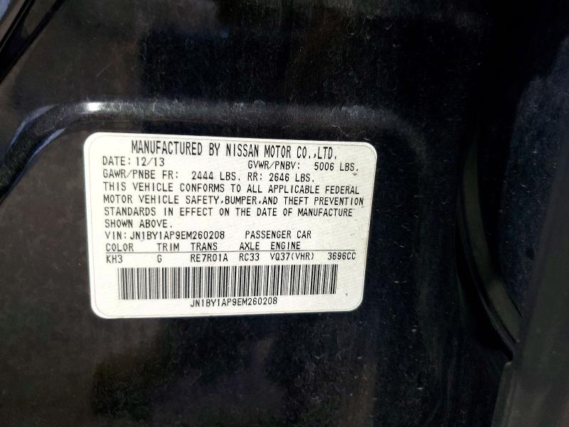 63371786 :رقم المزاد ، JN1BY1AP9EM260208 vin ، 2014 Infiniti Q70 مزاد بيع
