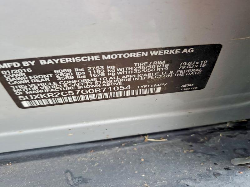 2016 Bmw X5 მანქანა იყიდება აუქციონზე, vin: 5UXKR2C57G0R71054, აუქციონის ნომერი: 60084836