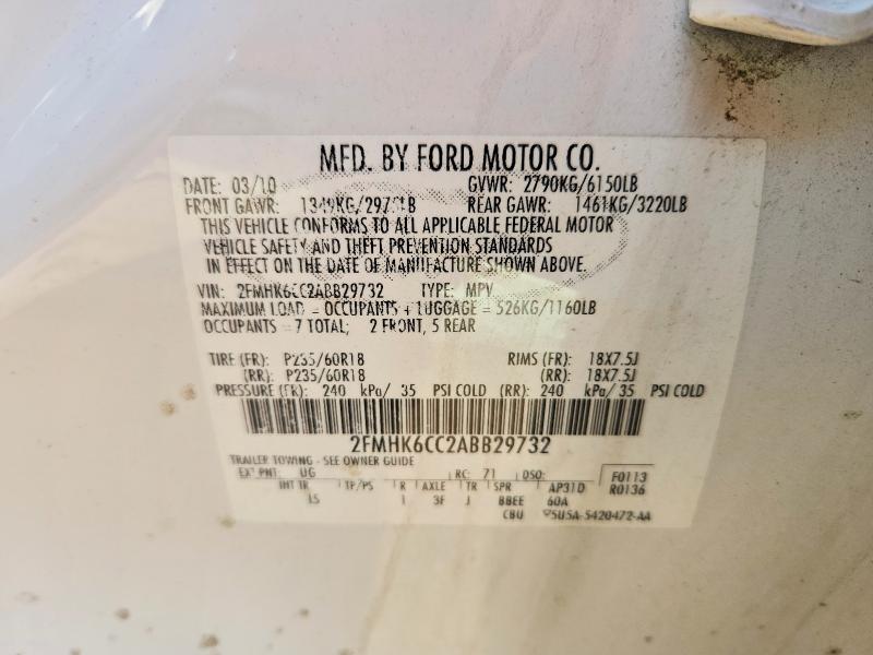 Aukcja sprzedaży 2010 Ford Flex Se Fwd, vin: 2FMHK6CC2ABB29732, numer aukcji: 60201256