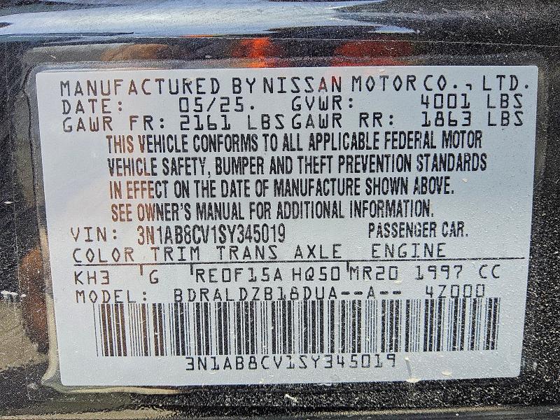 Продажа на аукционе авто 2025 Nissan Sentra, vin: 3N1AB8CV1SY345019, номер лота: 60698466