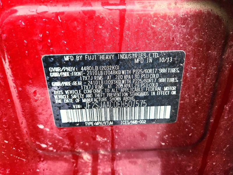 Продажа на аукционе авто 2014 Subaru Forester, vin: JF2SJAAC0EH507575, номер лота: 61851316
